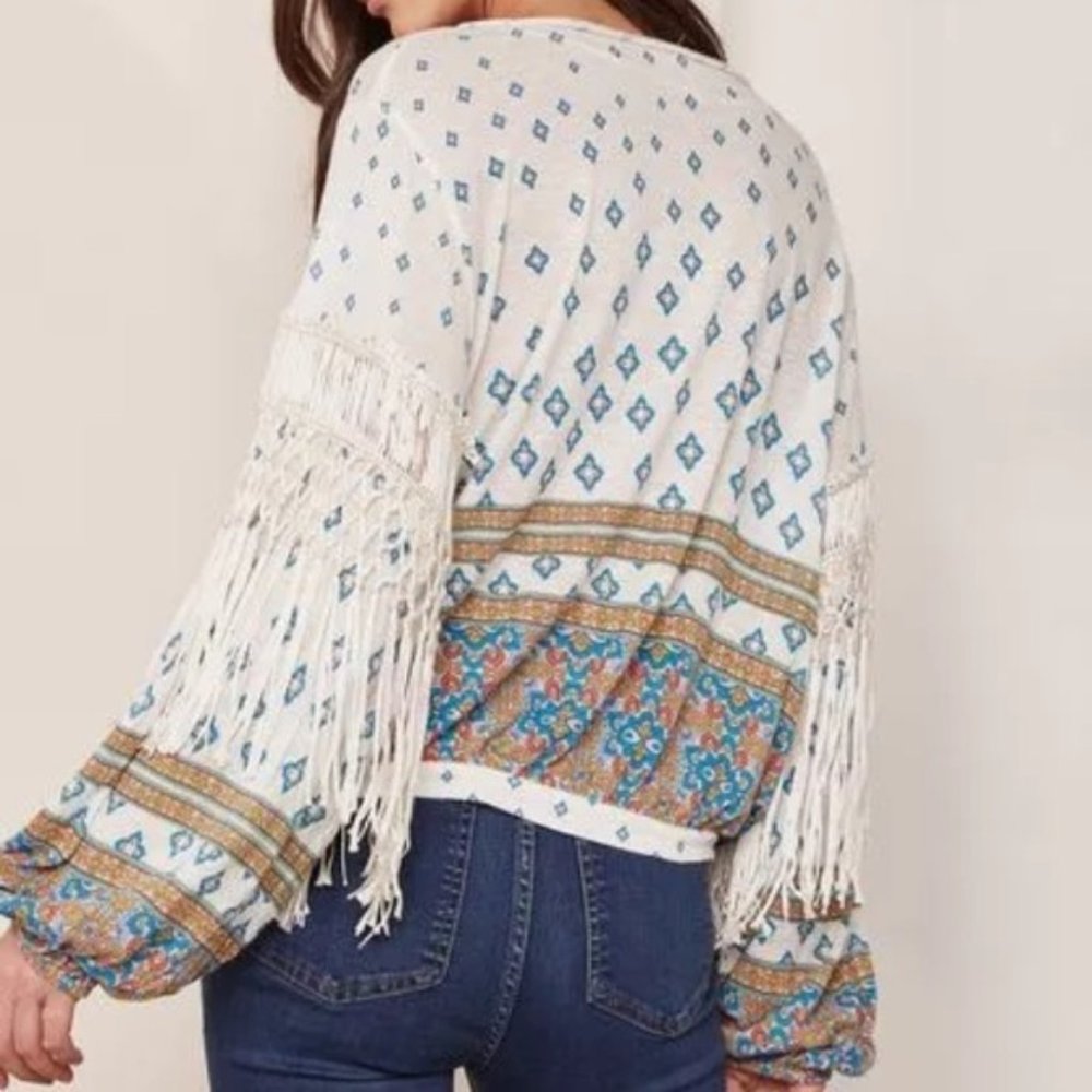Free People Macrame Vibe Tassel Top - Picture 3 of 7